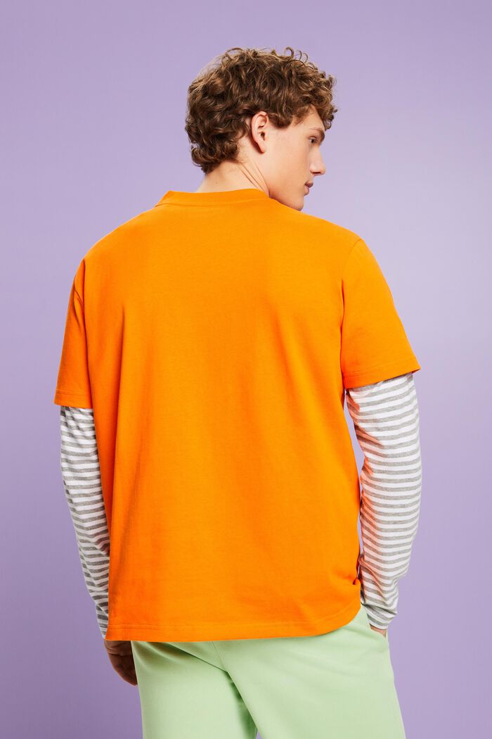 Camiseta unisex en jersey de algodón con logotipo, CORAL ORANGE, detail image number 3
