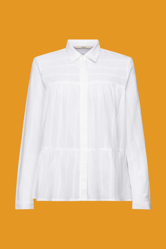 Blusa de algodón con volantes, WHITE, detail image number 6