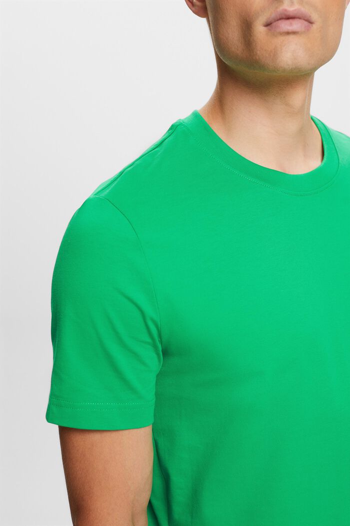 Camiseta de cuello redondo en tejido jersey de algodón Pima, GREEN, detail image number 2