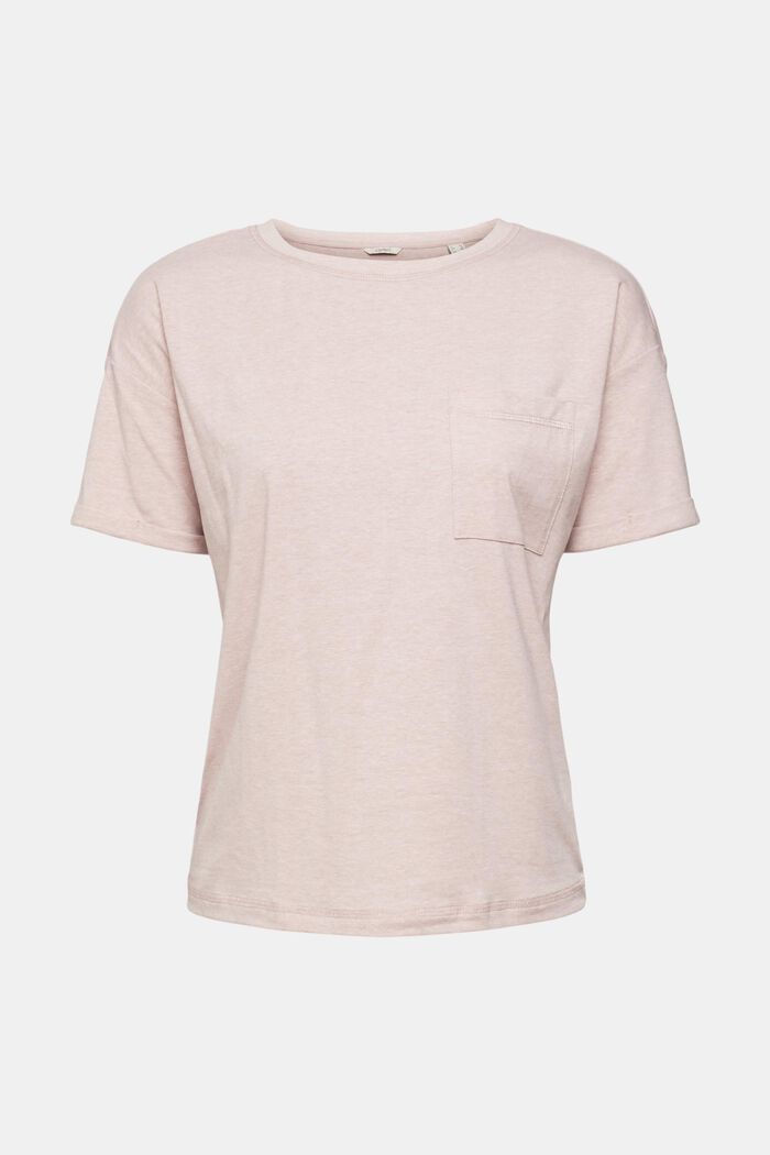 Camiseta con bolsillo en el pecho realizada en mezcla de algodón, OLD PINK, detail image number 2