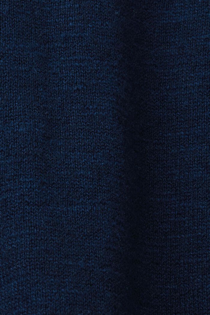 Jersey de mezcla de algodón y lino con cuello redondo, NAVY, detail image number 5