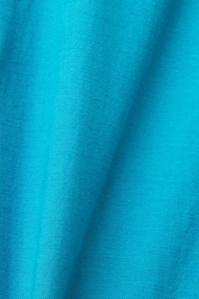 Vestido camisero con lino, TEAL BLUE, detail image number 7