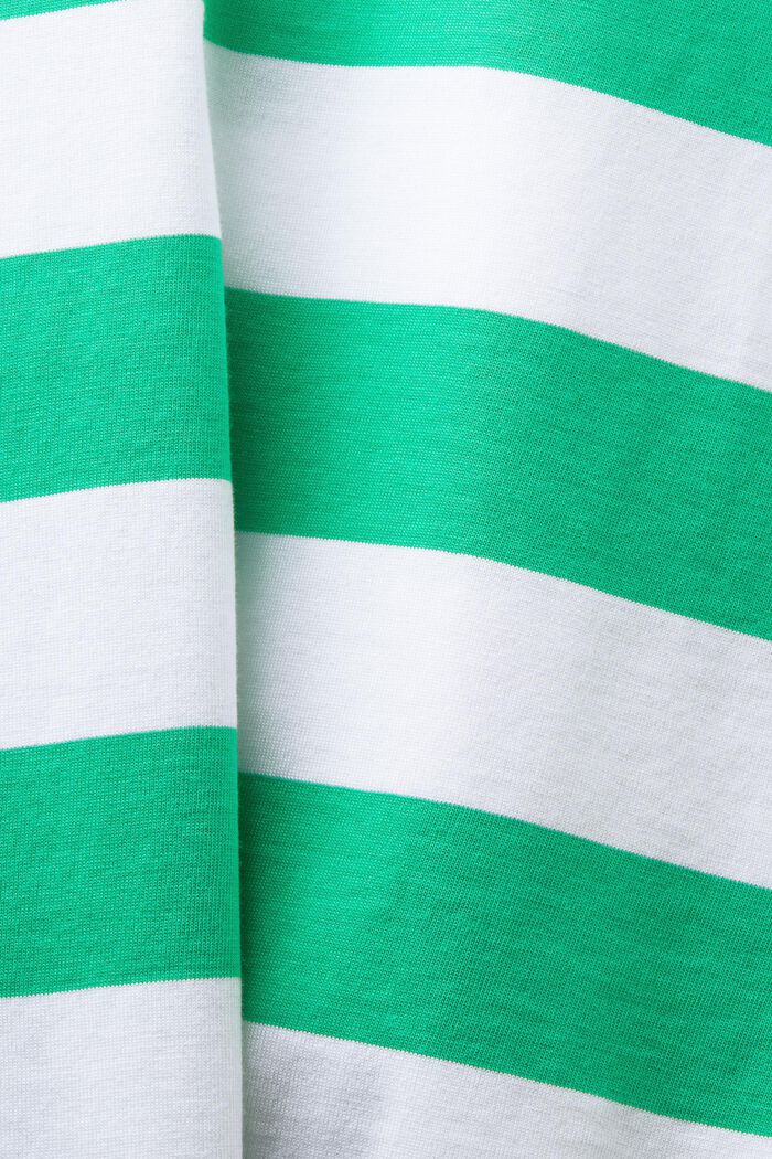 Camiseta a rayas de algodón pima con logotipo, GREEN, detail image number 6