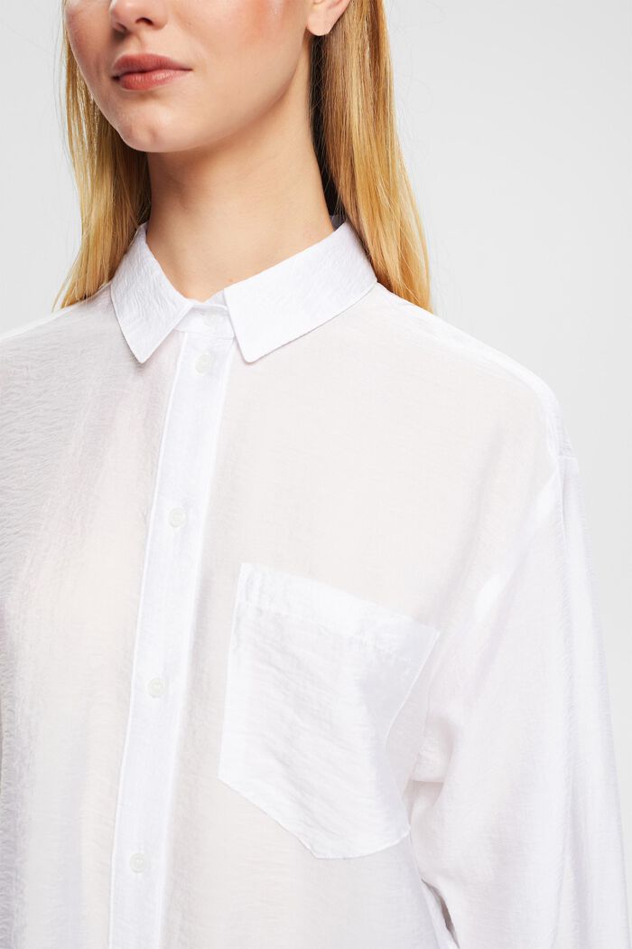 Con TENCEL™: blusa con acabado satinado, WHITE, detail image number 0