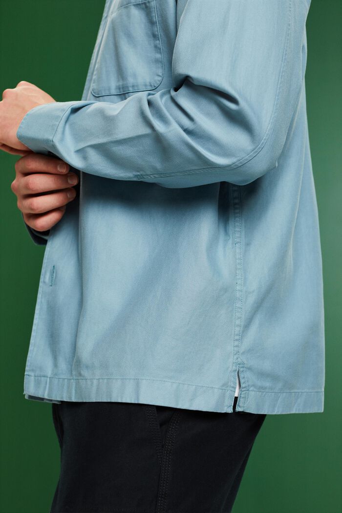 Camisa de sarga con cuello abotonado, TEAL BLUE, detail image number 3