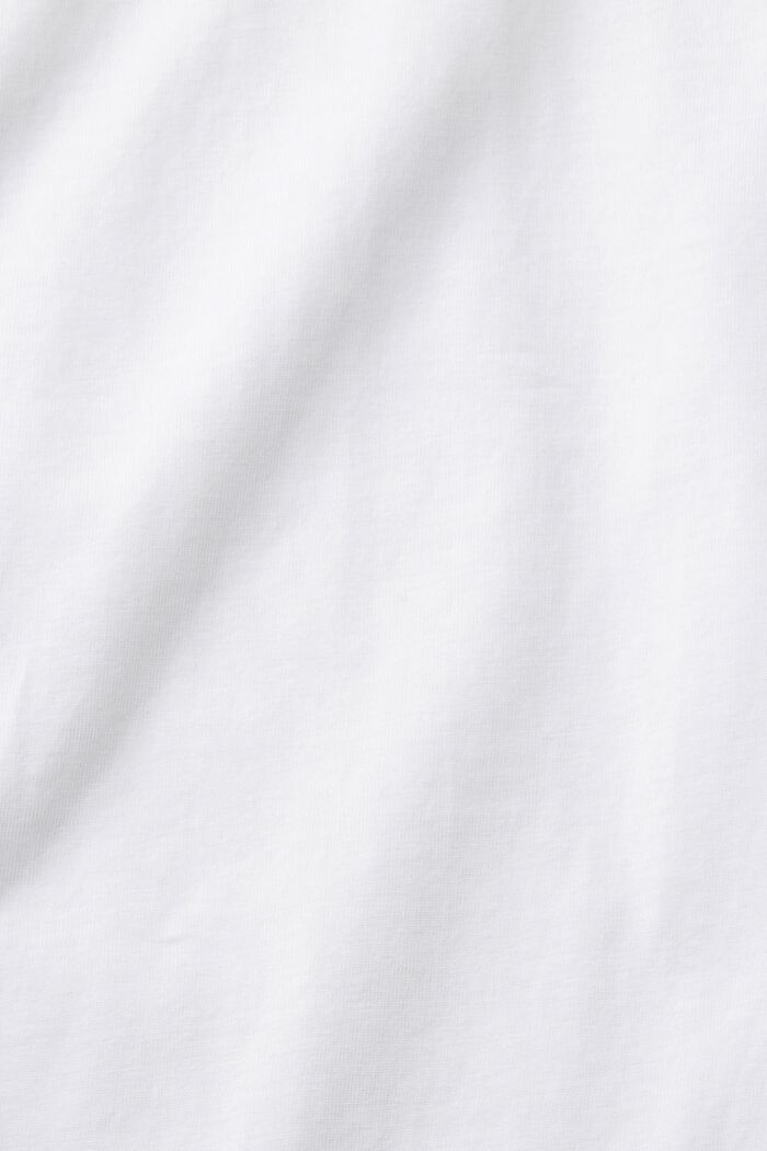 Camiseta con estampado floral en el pecho, WHITE, detail image number 5