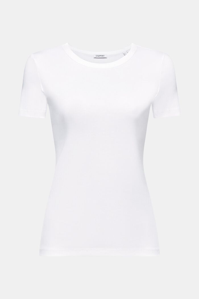 Camiseta de manga corta de algodón, WHITE, detail image number 6
