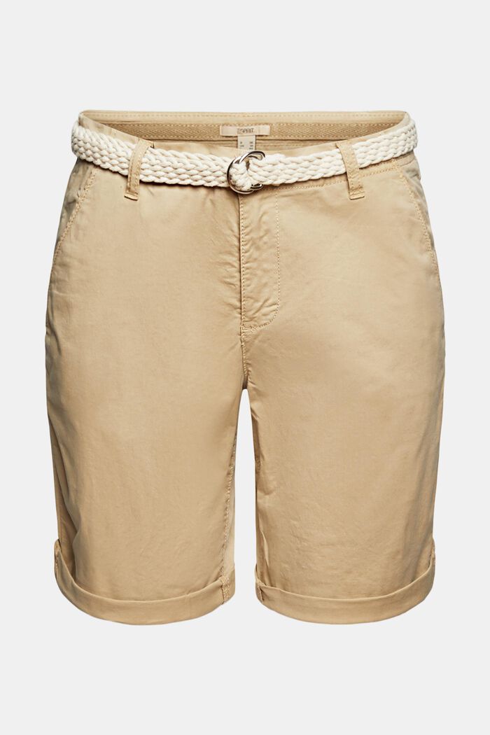 Pantalones cortos con cinturón tejido, SAND, detail image number 2