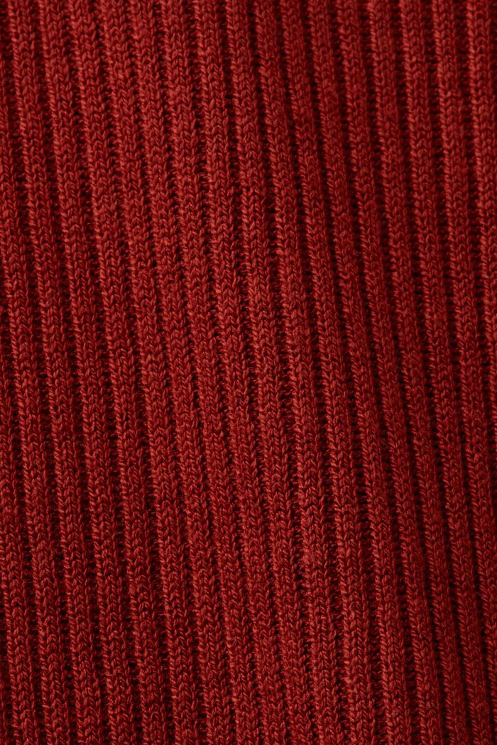 Vestido de punto acanalado , mezcla de lino, TERRACOTTA, detail image number 6