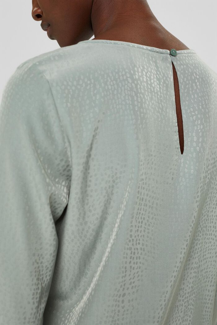 Blusa con discreto estampado de lunares, DUSTY GREEN, detail image number 2