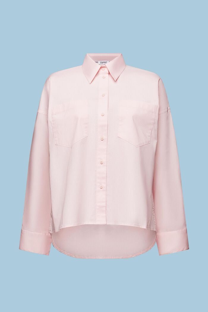 Camiseta de cuello abotonado, popelina de algodón, PASTEL PINK, detail image number 6