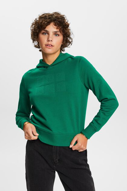 Sudadera con capucha y logotipo bordado, algodón ecológico