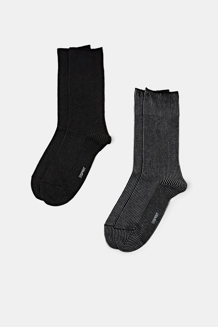 Pack de 2 pares de calcetines de punto a rayas, SORTIMENT, detail image number 0