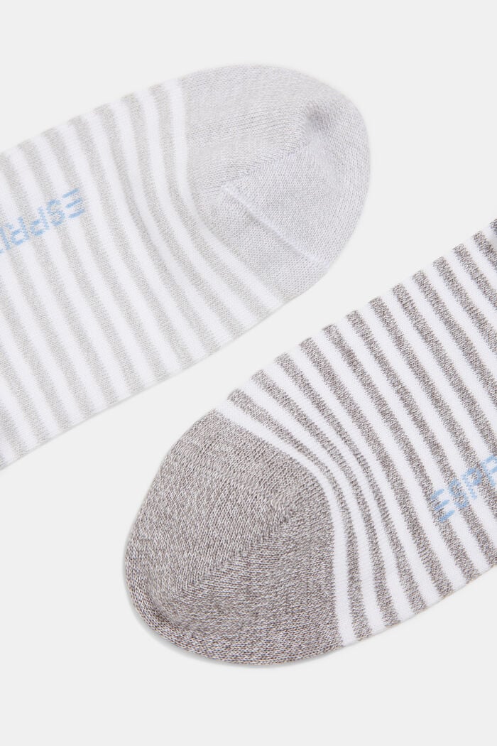 Pack de dos pares de calcetines a rayas con algodón ecológico, GREY, detail image number 1