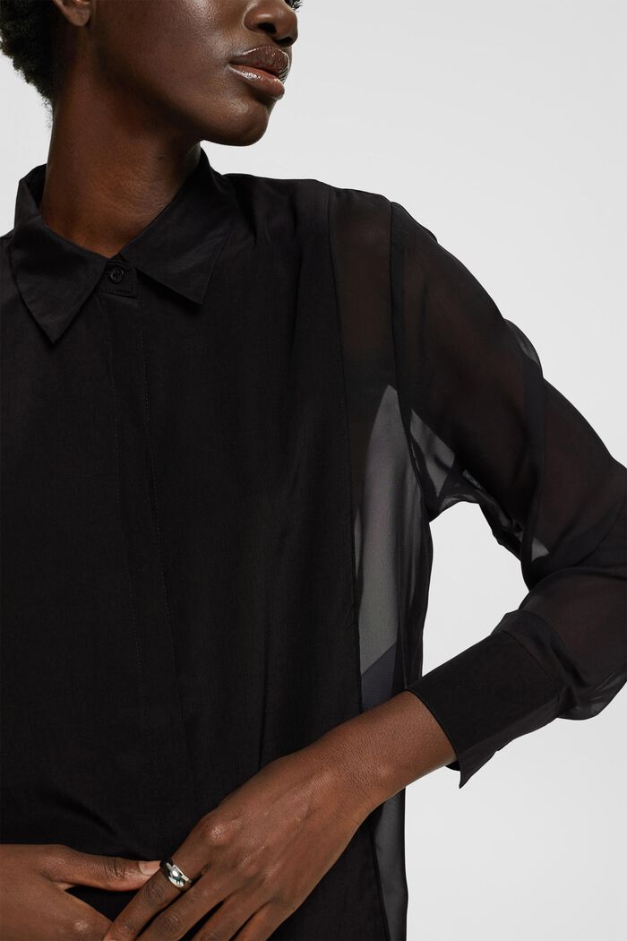 Blusa semitransparente, LENZING™ ECOVERO™, BLACK, detail image number 2