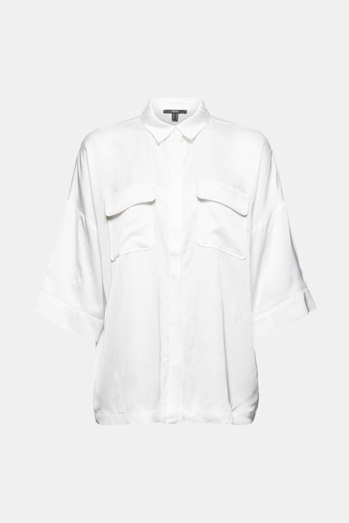 Blusa camisera con LENZING™ ECOVERO™, OFF WHITE, overview