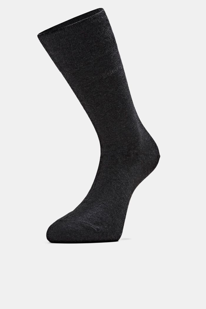 2 pares de calcetines, mezcla de algodón ecológico, ANTHRACITE MELANGE, detail image number 0