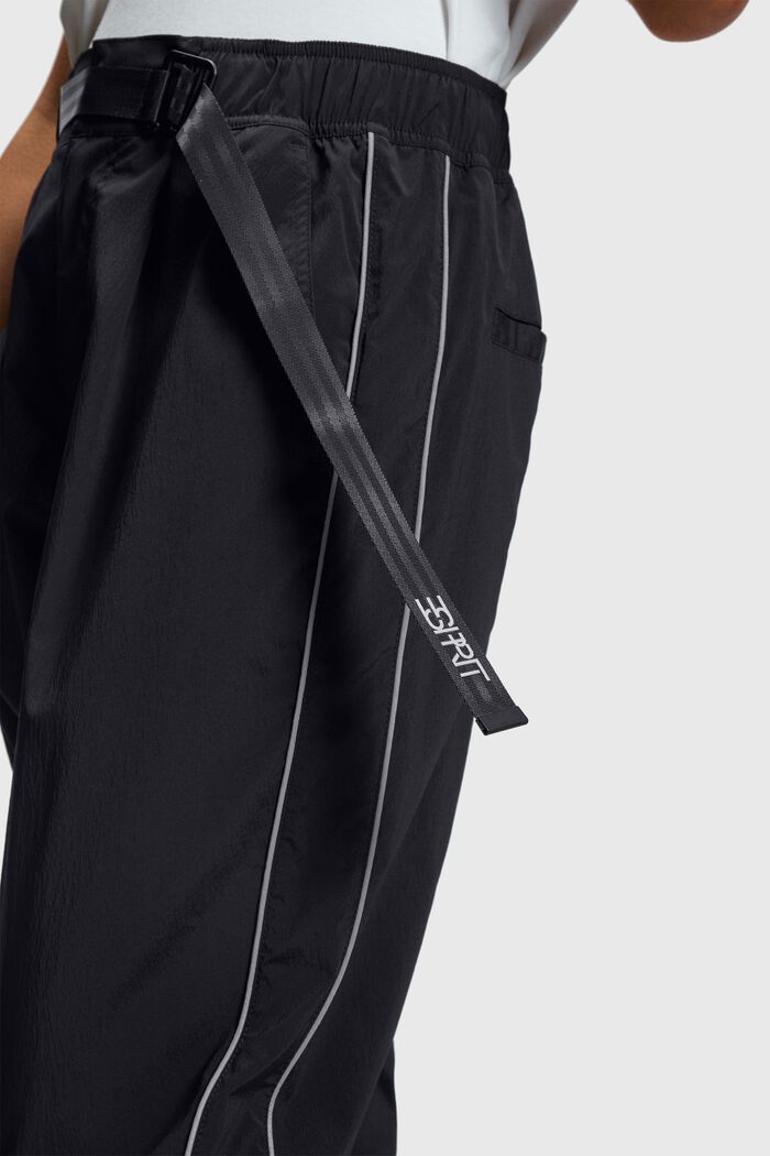 Pantalón deportivo de cintura alta con hebilla, BLACK, detail image number 2