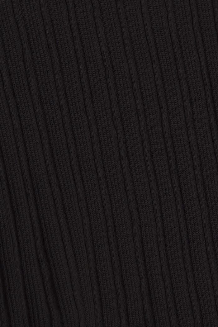Jersey de punto acanalado en 100% algodón, BLACK, detail image number 4