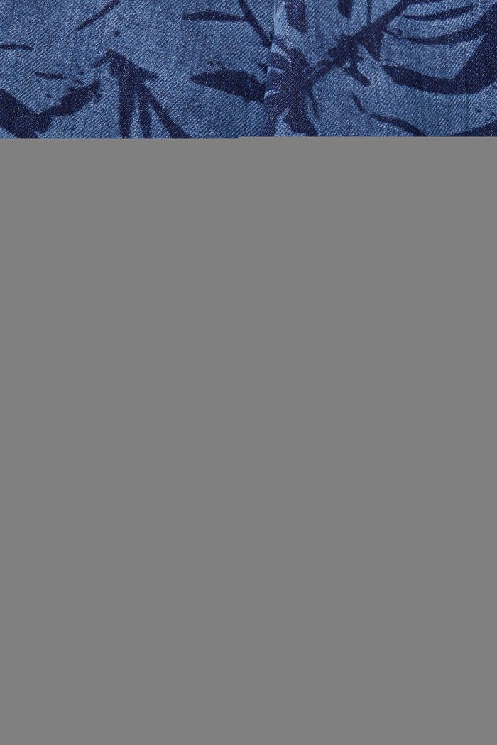 Shorts vaqueros con estampado tropical, BLUE MEDIUM WASHED, detail image number 4