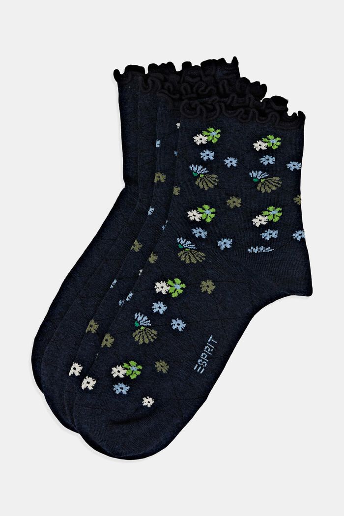 Pack de 2 pares de calcetines con dobladillo de lechuga, MARINE, detail image number 0