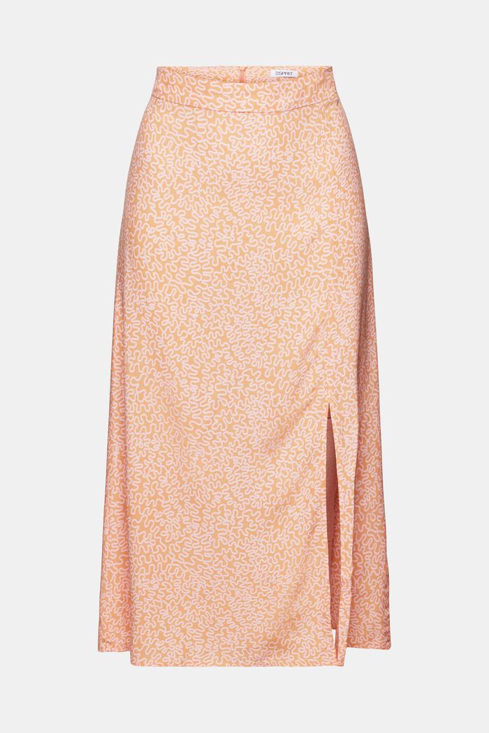 Falda midi estampada, BRIGHT ORANGE, detail image number 6