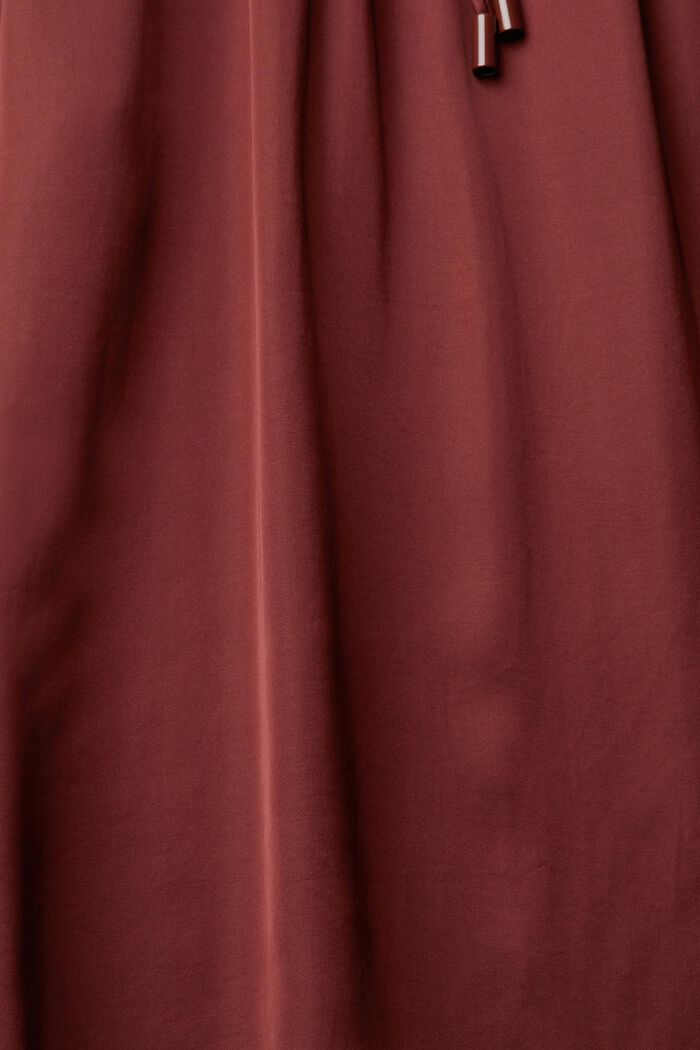 Blusa de satén con cuello fruncido, LENZING™ ECOVERO™, BORDEAUX RED, detail image number 5