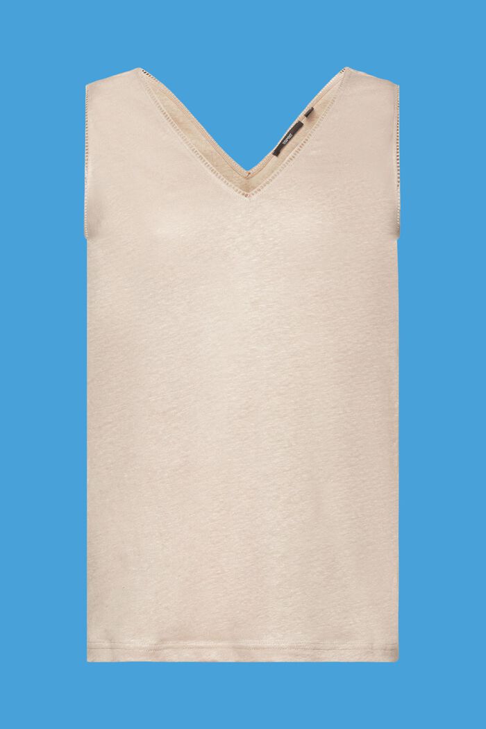 Camiseta de tirantes en lino, LIGHT TAUPE, detail image number 6