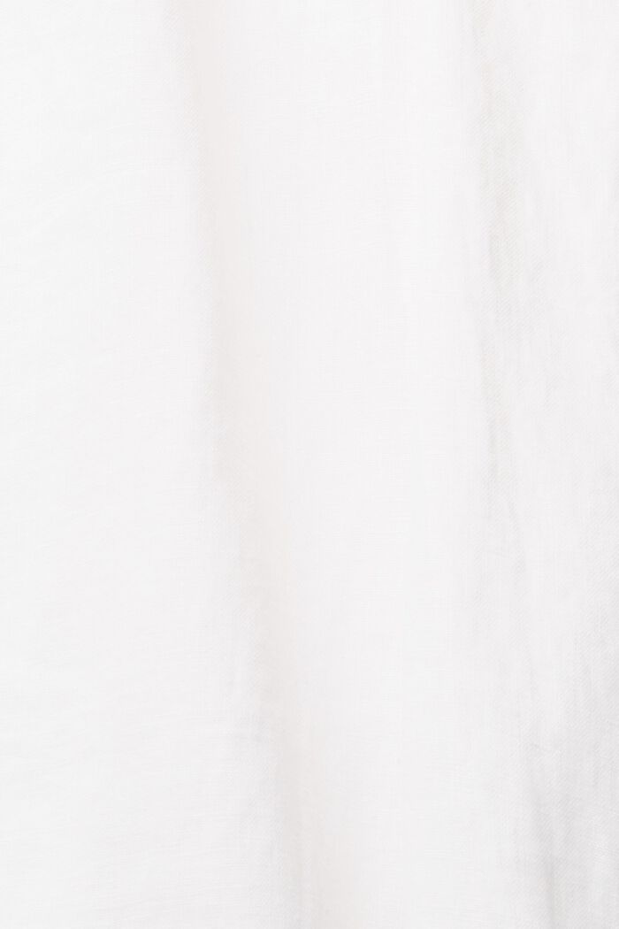 CURVY: pantalón culotte en 100% lino, WHITE, detail image number 4