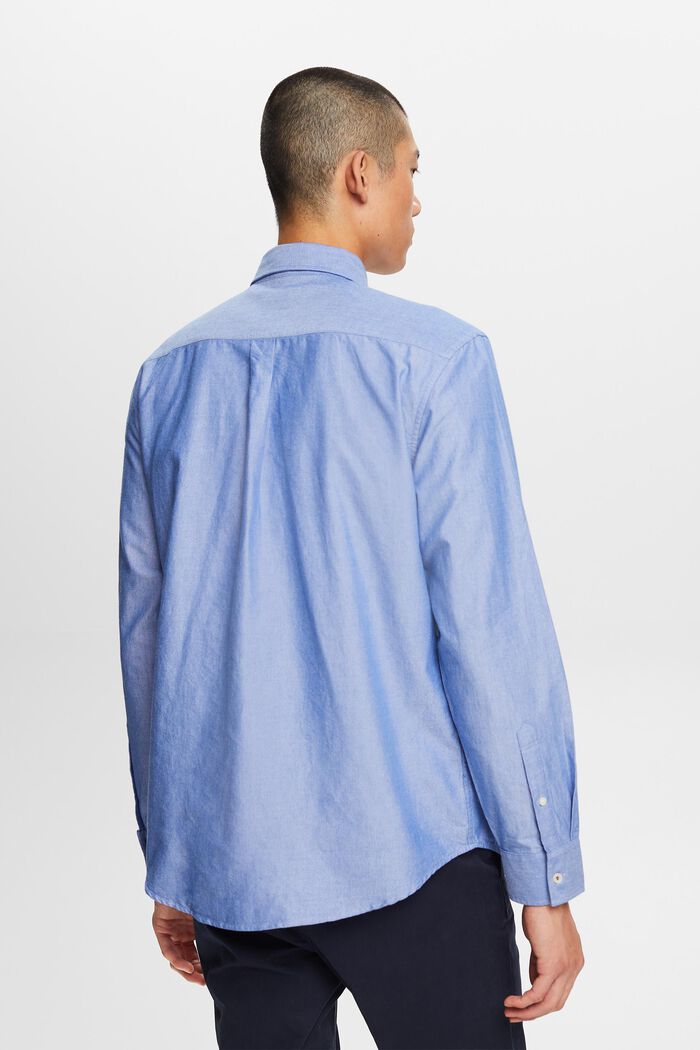 Camisa de cuello abotonado en popelina de algodón, BRIGHT BLUE, detail image number 3