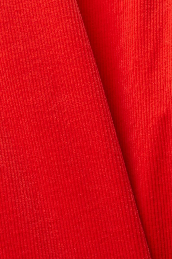 Pantalón de pana de tiro alto y corte recto, RED, detail image number 6