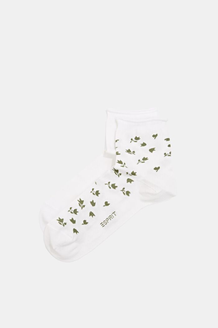 Pack de dos pares de calcetines cortos en mezcla de algodón ecológico, WHITE, detail image number 0