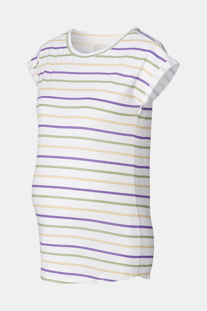Camiseta de algodón ecológico con diseño a rayas, NIGHT SKY BLUE, detail image number 4
