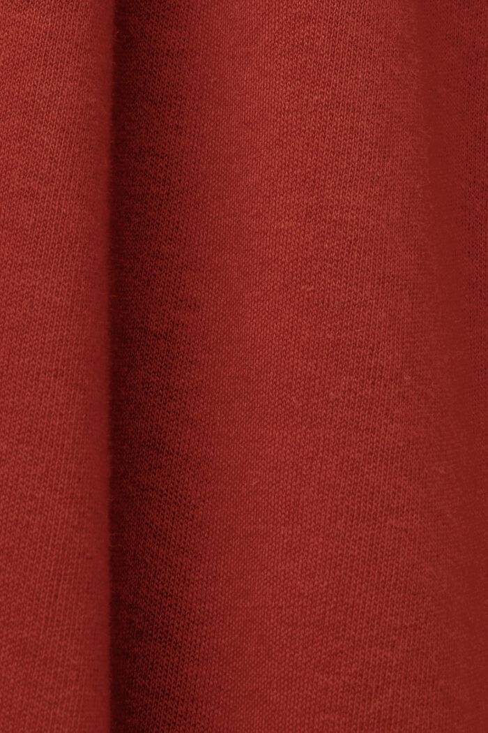 Pantalón de jersey de algodón con perneras anchas y largo tobillero, TERRACOTTA, detail image number 6