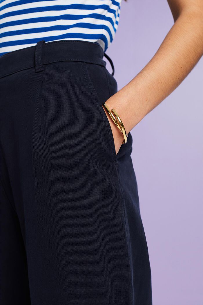 Pantalones chinos de corte ancho y tiro alto, NAVY, detail image number 2