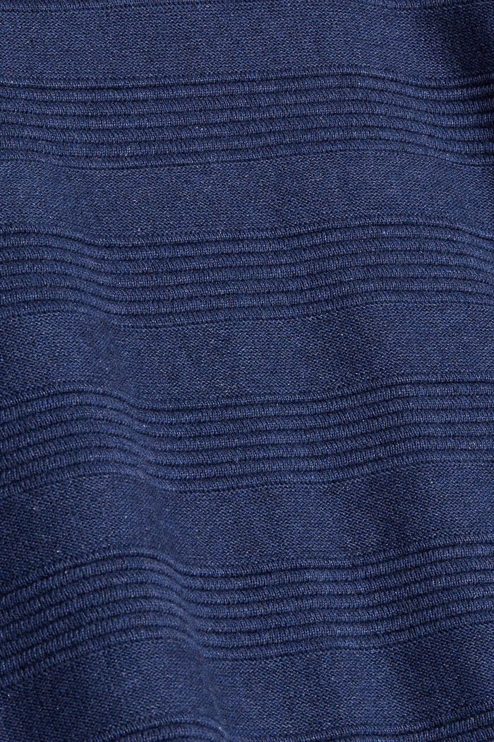 Jersey de algodón ecológico con rayas de punto acanalado, DARK BLUE, detail image number 4