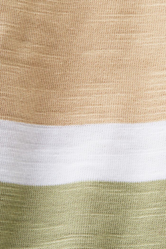 Camiseta de punto a rayas, 100% algodón, SAND, detail image number 5