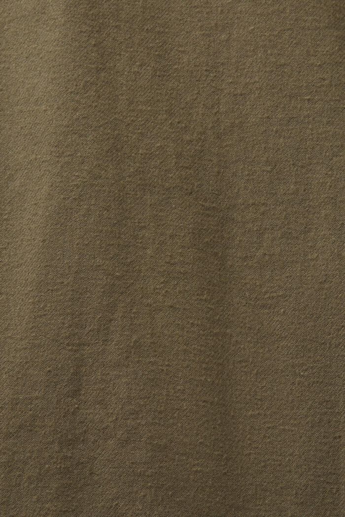Camisa en franela de algodón, KHAKI GREEN, detail image number 5