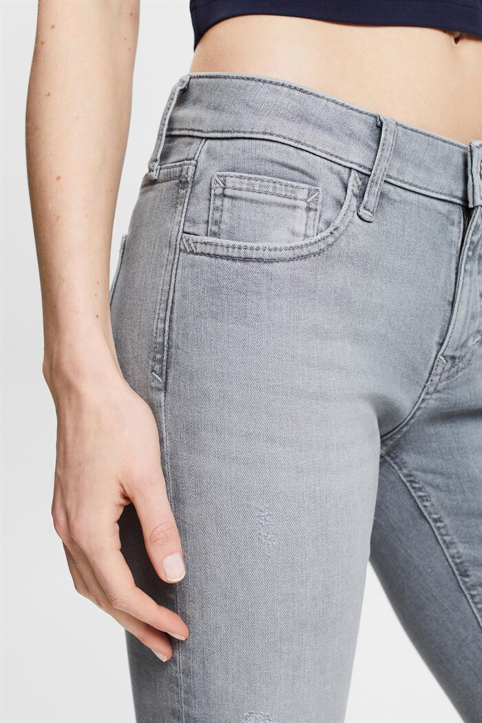 Jeans mid-rise slim fit, GREY LIGHT WASHED, detail image number 4
