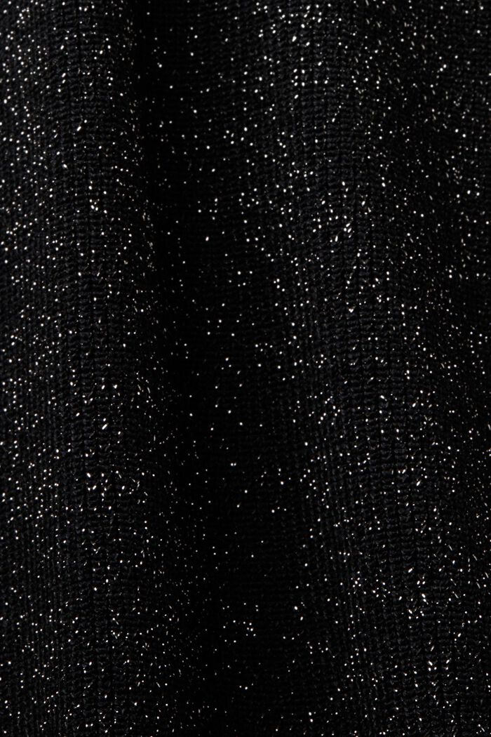Chaleco de punto acanalado brillante, BLACK, detail image number 5