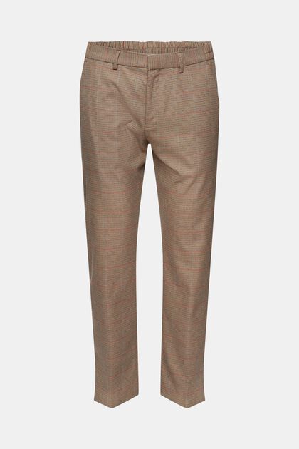 Pantalones a cuadros dogtooth, CAMEL, overview