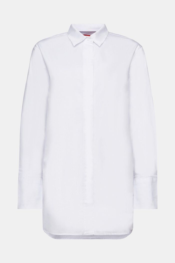 Blusa camisera con corte holgado, WHITE, detail image number 6