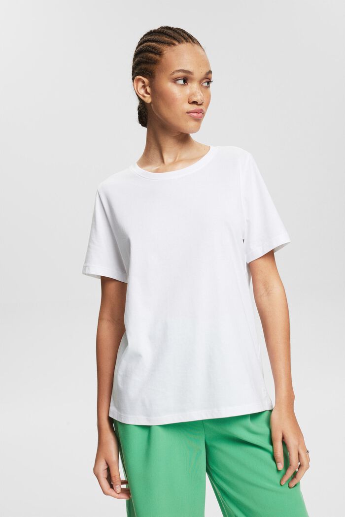 Camiseta básica en 100 % algodón ecológico, WHITE, detail image number 0