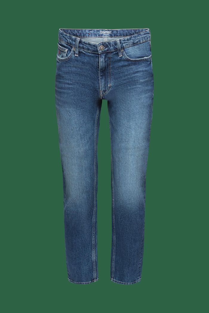 Jeans straight fit mid-rise, BLUE MEDIUM WASHED, detail image number 6