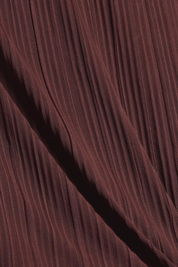 Top de gasa plisado con lazada, BORDEAUX RED, detail image number 4