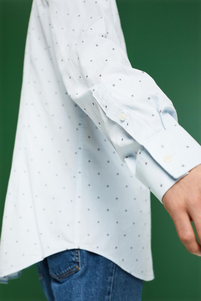 Camiseta de corte ajustado en algodón bordado, PASTEL BLUE, detail image number 5