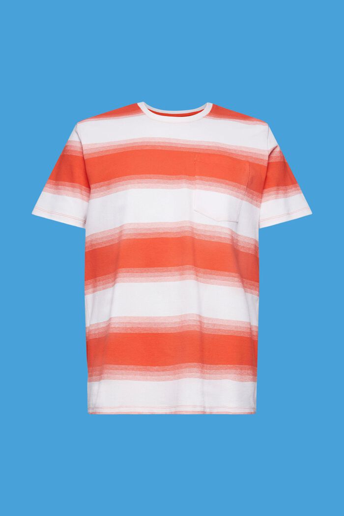 Camiseta a rayas de algodón piqué, ORANGE RED, detail image number 6