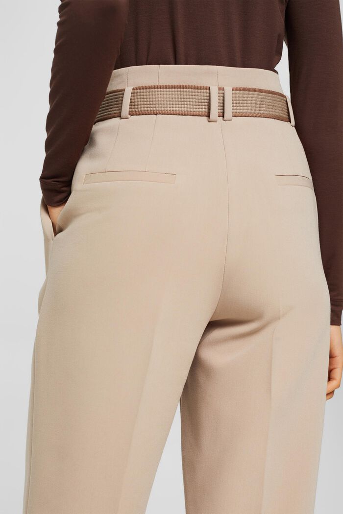 Pantalón con cintura paper bag y pernera amplia, LIGHT TAUPE, detail image number 5