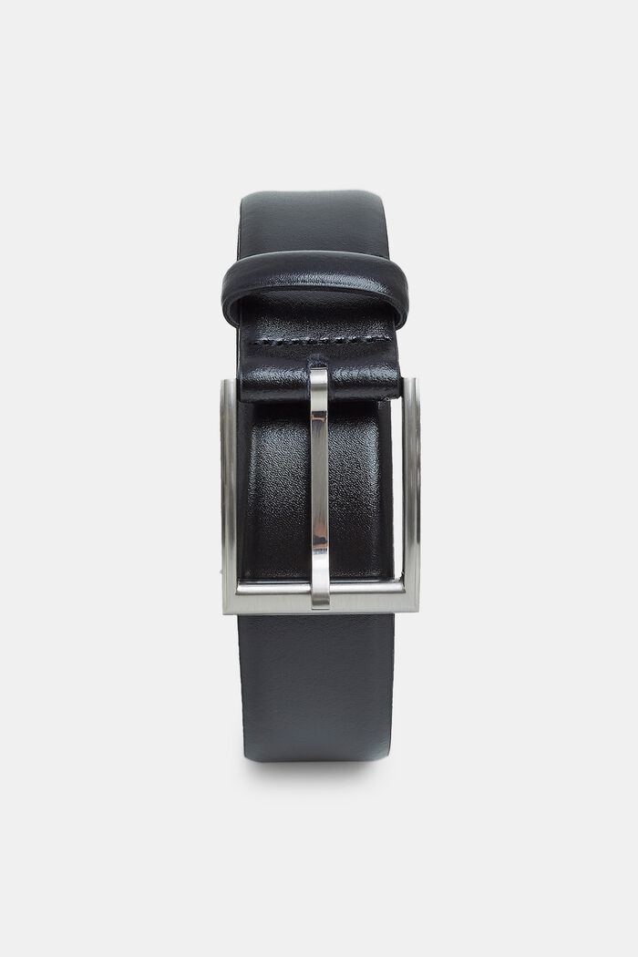 Cinturón de piel estilo business, BLACK, detail image number 0