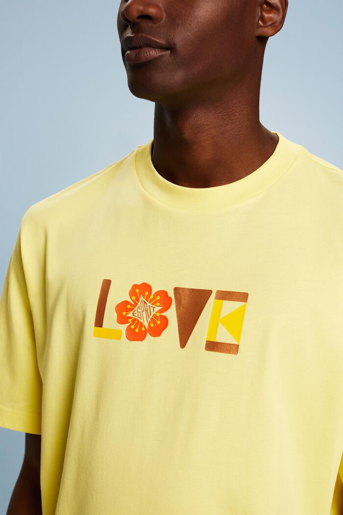 Camiseta unisex estampada de algodón Pima, PASTEL YELLOW, detail image number 3
